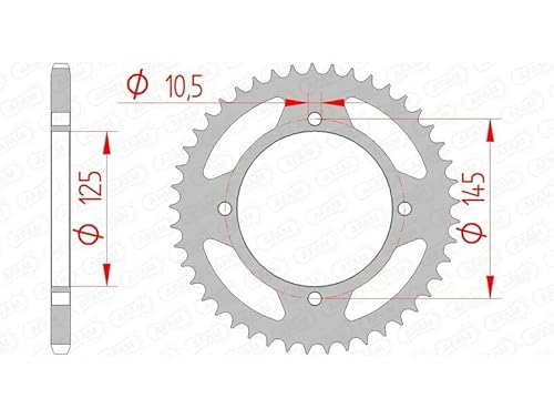 Stahl-Kettenrad AFAM 520-48Z (Silber) von DC Afam NV