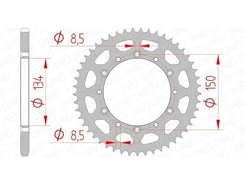 Stahl-Kettenrad AFAM 520-48Z (Silber) von DC Afam NV