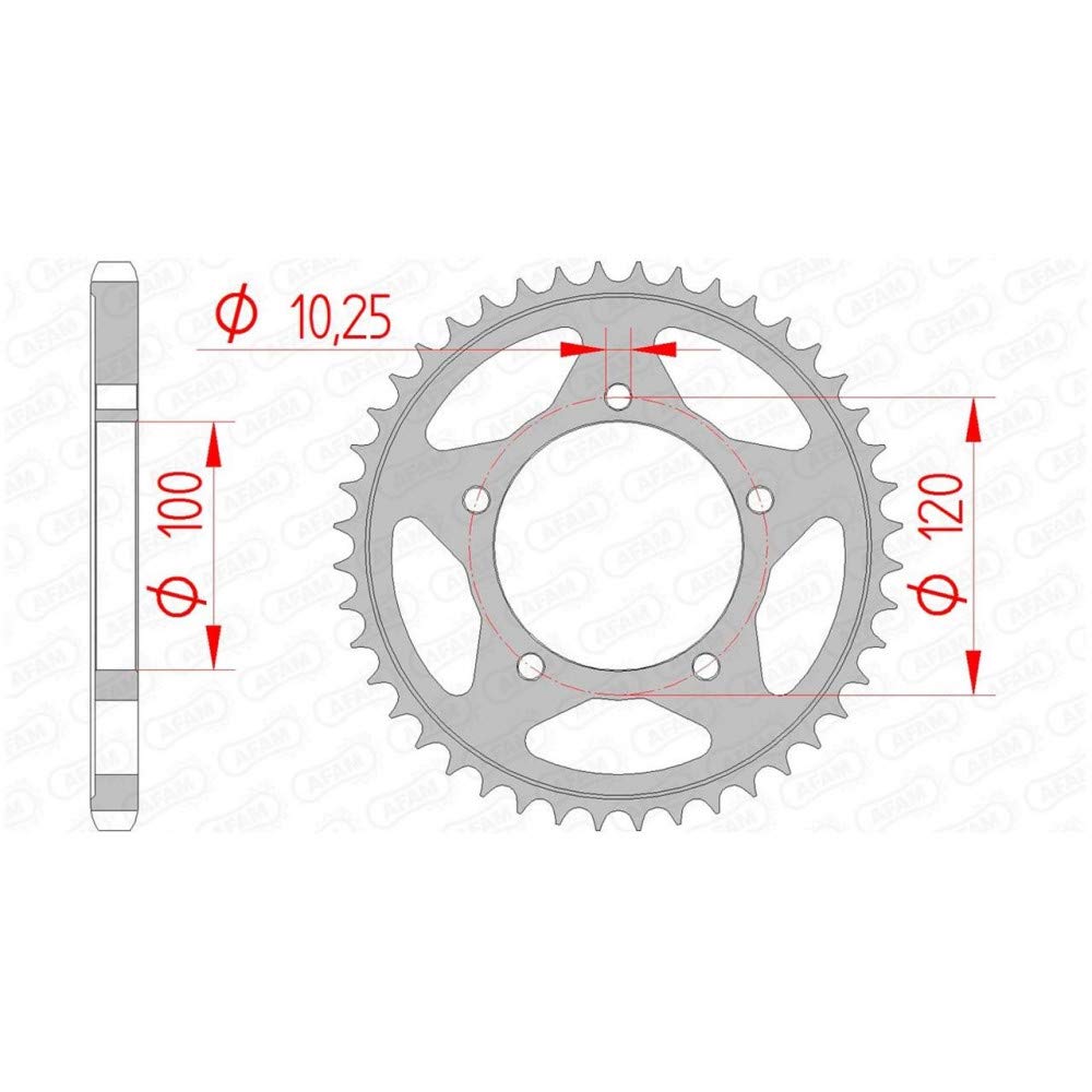 Stahl-Kettenrad AFAM 525-46Z (Schwarz) von DC