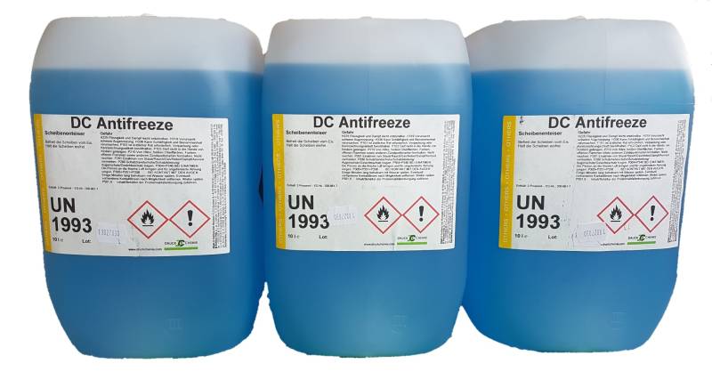 DC DruckChemie GmbH Antifreeze Scheibenenteiser Auto 3 x 10L - Leistungsstarker Entfroster für Autoscheiben, Seitenspiegel & Scheinwerfer von DC Antifreeze