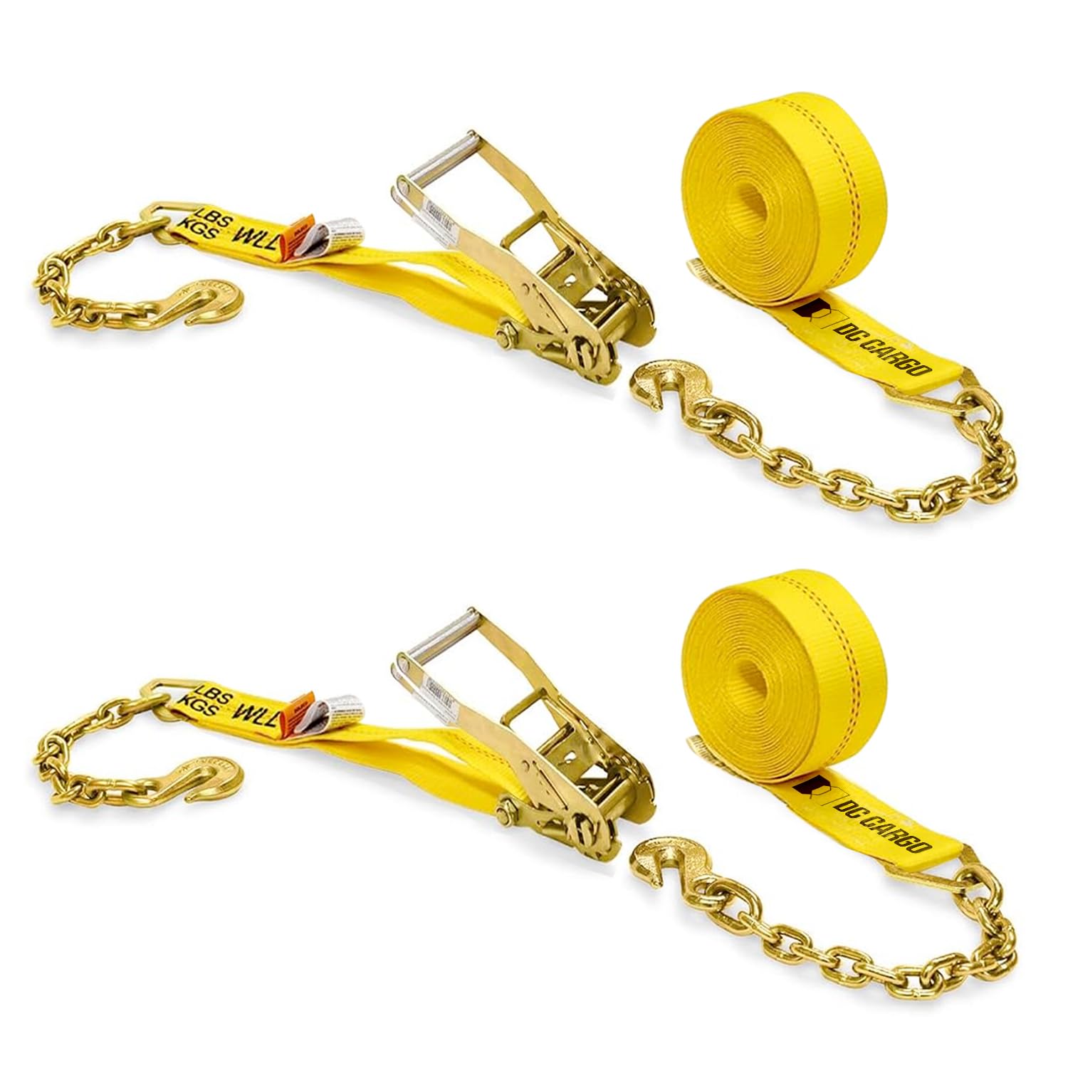 DC Cargo Mall 2 x 5,1 cm x 7,6 m, robuste Spanngurte mit Kettenenden und Haltehaken, 4,5 kg, Bruchfestigkeit | Kettenspanngurte DC Cargo Mall 2 x 5,1 cm x 7,6 m, robuste Spanngurte mit Kettenenden und Haltehaken, 4,5 kg, Bruchfestigkeit | Kettenspanngurte von DC Cargo Mall