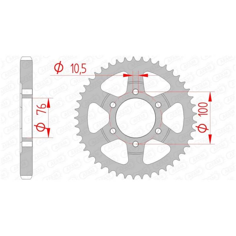 Stahl-Kettenrad AFAM 530-45Z (Silber) von DC Afam NV