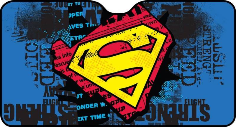 Sonnenschutz für Auto Vorderseite Reise Superman Kinder 130 x 70 cm Superhelden Herren Gelb Rot Blau von DC Universe