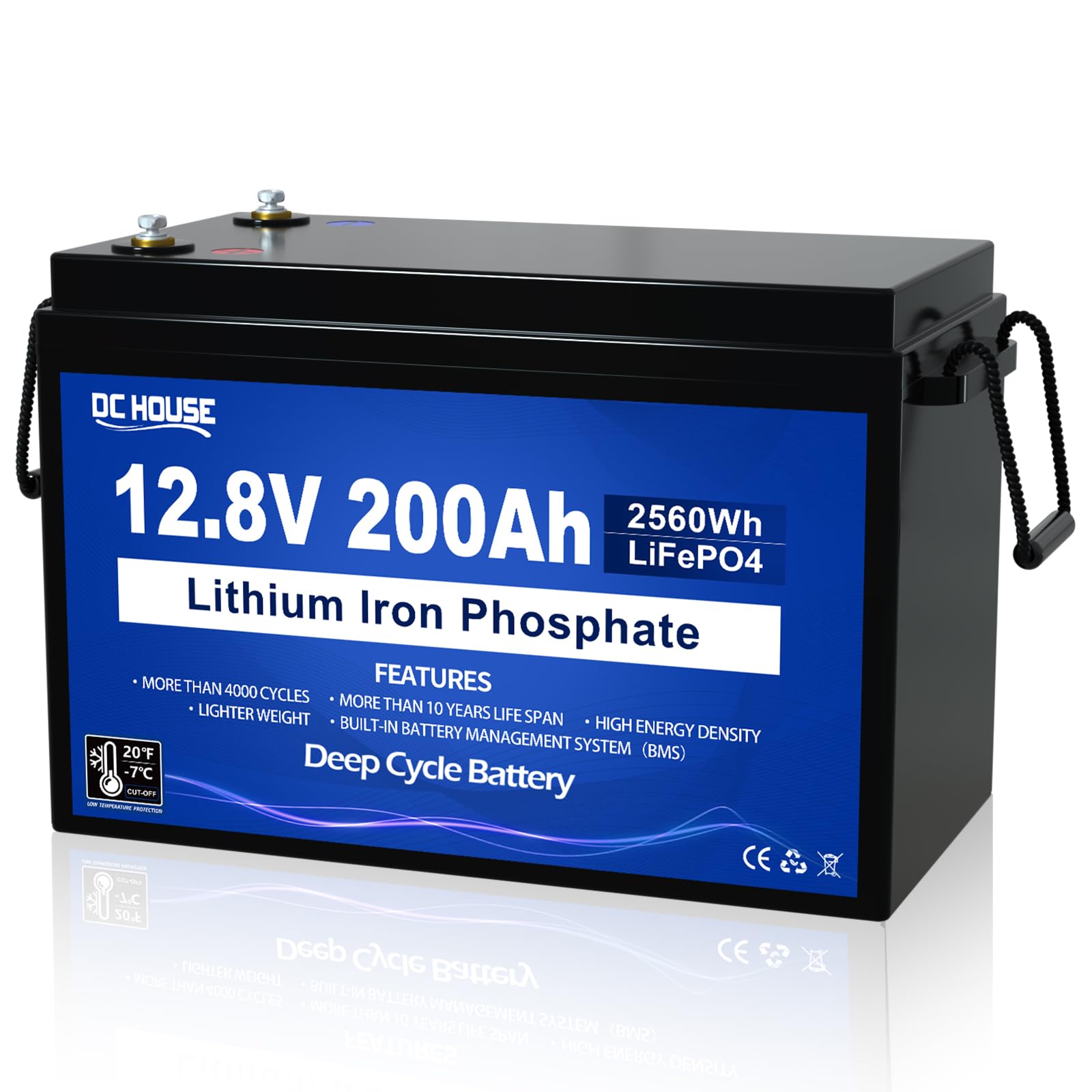 12V 200Ah LiFePO4 Batterie,verbessertes 200A BMS, Tieftemperaturschutz,4000-10000 Zyklen Deep CycleLithiumbatterie, perfekt für Wohnmobile,Solaranlagen,Wohnwagen, netzunabhängige Anwendungen von DCHOUSE