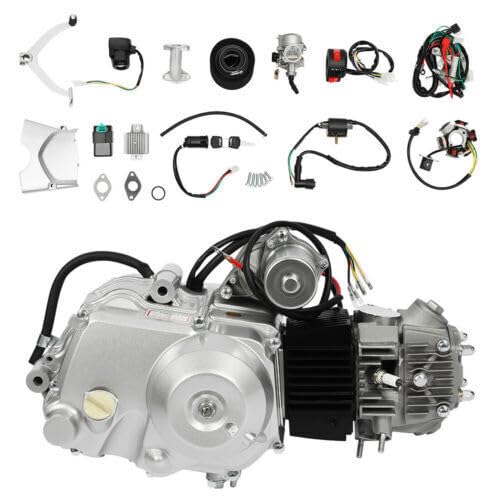 4-Takt Engine Motor 125ccm Engine Kit, 7500 U/min 4-Gang Handkupplung Motor Pitbike Motor CDI Einzylinder 125cc Motor Dirt Bike Engine Kickstarter von DCSYOG