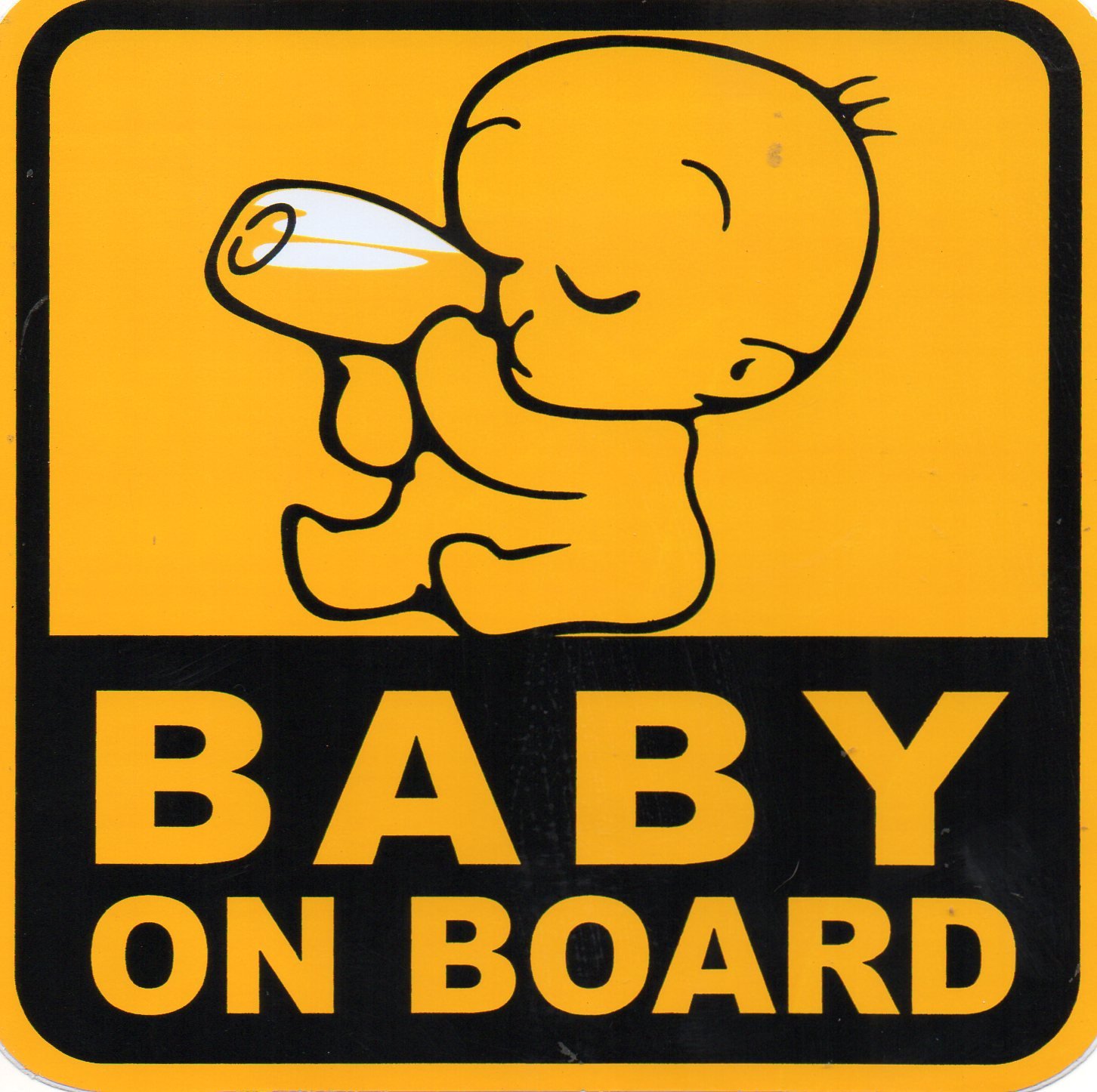 Baby im Auto (baby on board) Aufkleber Folie 1 Blatt 130 mm x 130 mm wetterfest von DD