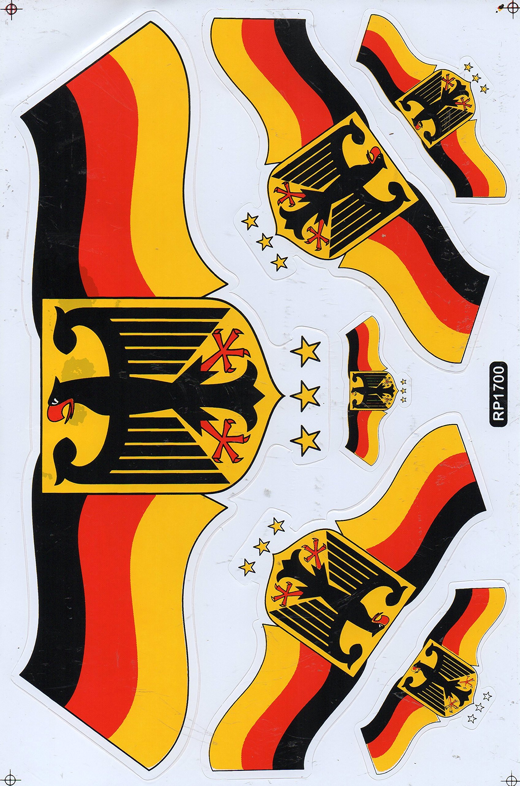DD Flagge Deutschland Bundesadler Sticker Aufkleber Folie 1 Blatt 270 mm x 180 mm wetterfest von DD