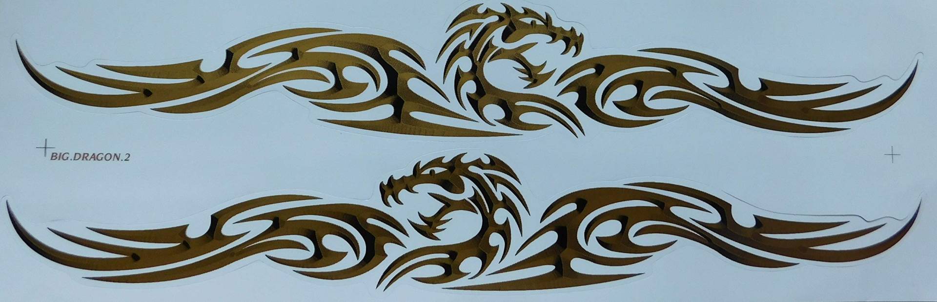 DD Grosse Flammen Drache Gold Sticker Aufkleber Folie 1 Blatt 530 mm x 170 mm wetterfest Motorrad Fahrrad Skateboard Auto von DD