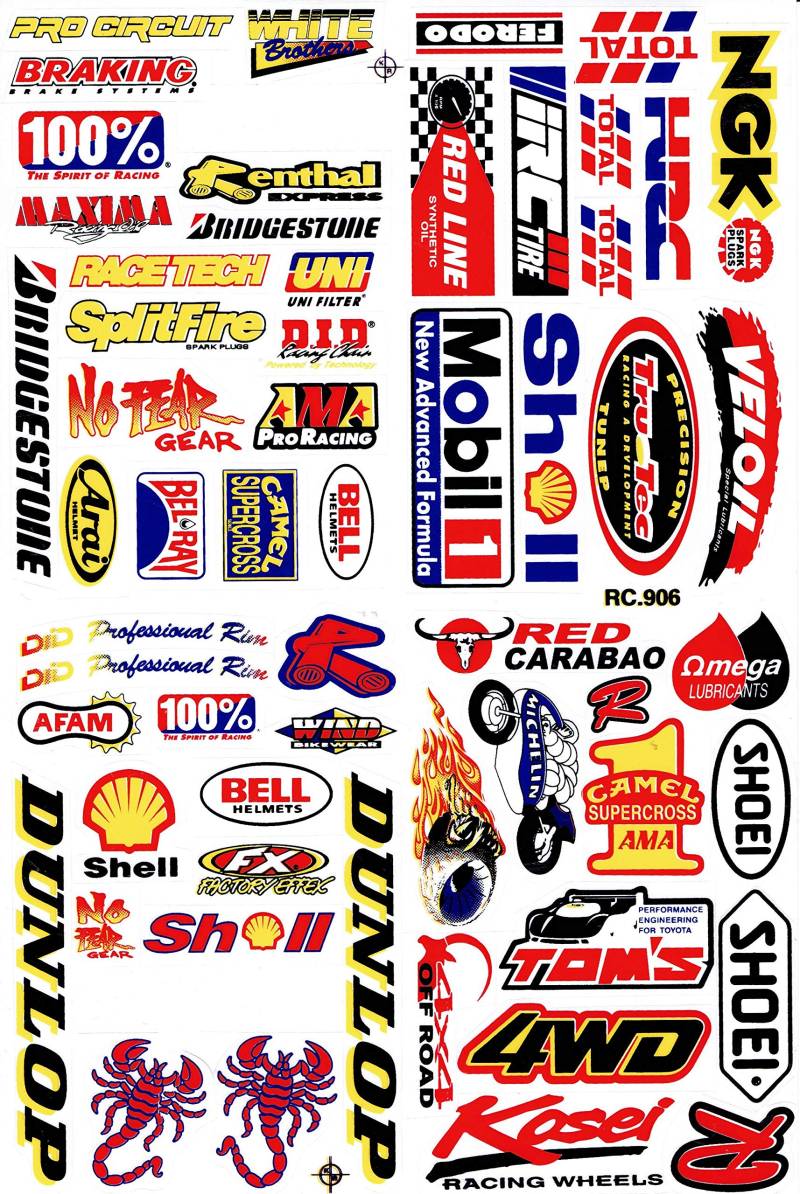 DD Sponsoren Sticker ATV Motocross Aufkleber Folie 1 Blatt 270 mm x 180 mm wetterfest von DD