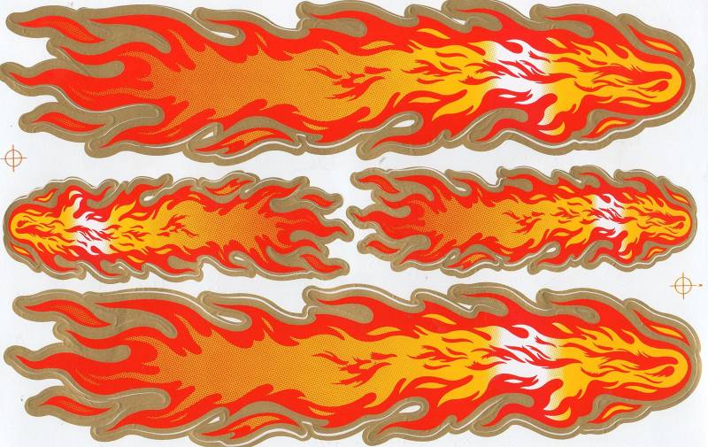 DD Flammen Feuer rot gelb Sticker Aufkleber Folie 1 Blatt 270 mm x 180 mm wetterfest von DD