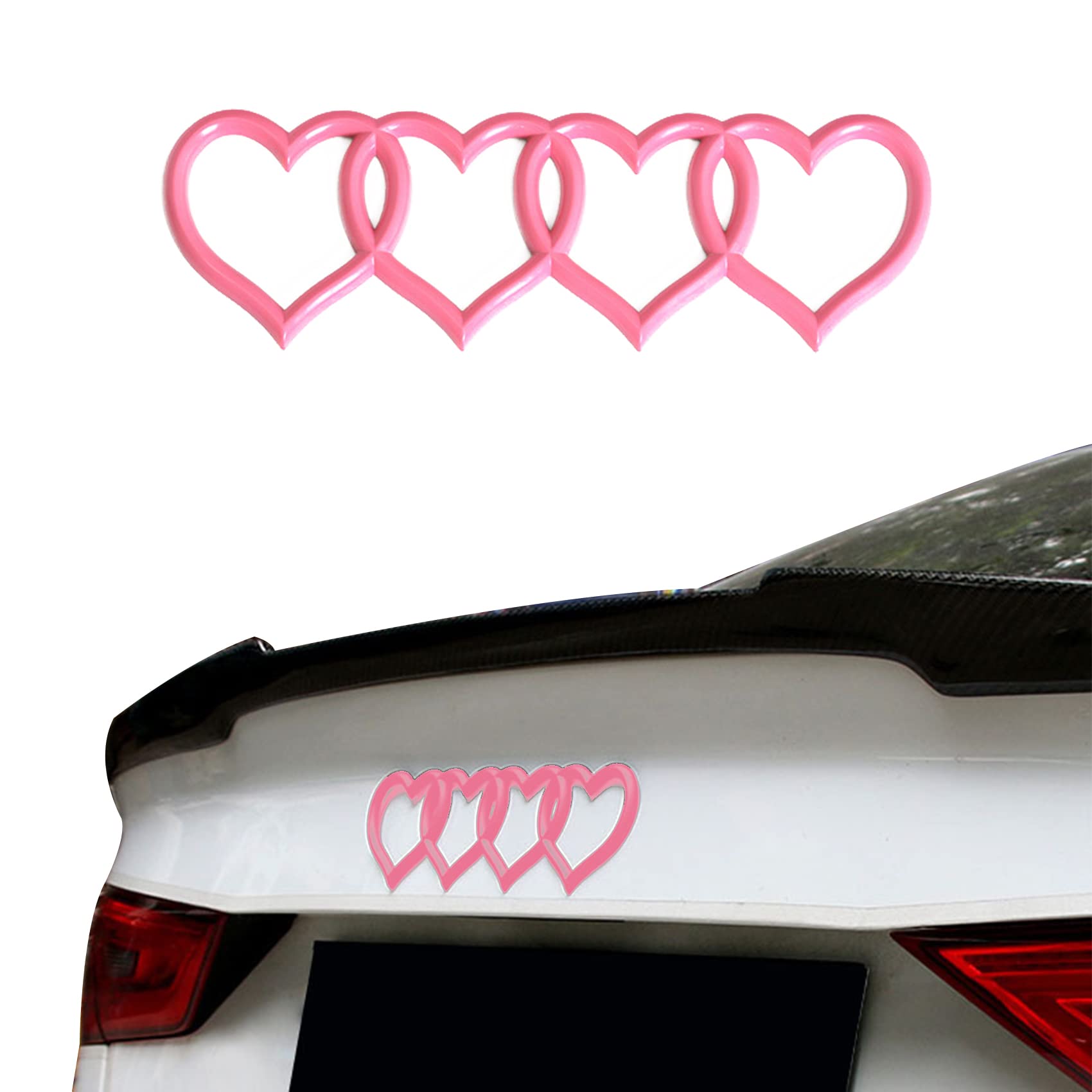 3D-Abzeichen-Aufkleber, Liebesherz-Logo, Heckklappen-Emblem, Auto-Ersatz, 3D-Aufkleber, Auto-Außenembleme, Abzeichen, 3D-Aufkleber, passend für A3, A4, A5, A6, A8, TT, R8, Q3, Q5, Q7 (Rosa) von DDDXF