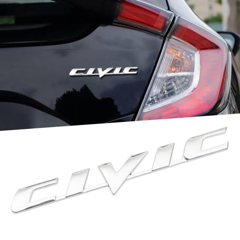 Auto 3D Rear Tail Letter Emblem Ersatz für Civic Car Badge Decals Logo Kofferraum Dekoration Emblem Modifikation Fit Civic 2006-2024 Zubehör von DDDXF