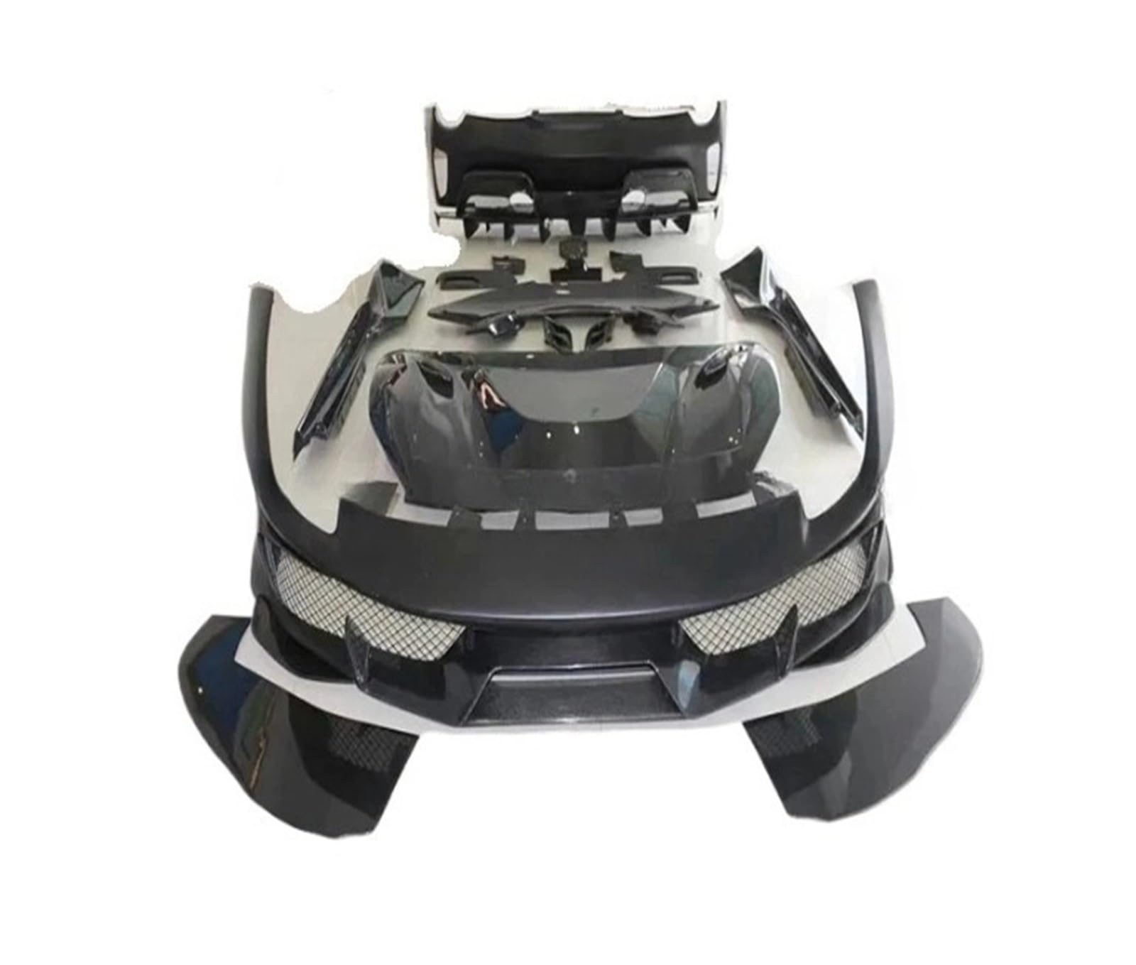 DDGHAE Auto-Bodykit for vordere und hintere Stoßstange, kompatibel mit Ferrari 488 GTB 2015 2016 2017 2018 Spider, Pista Style Dry Carbon Kit, Seitenschwellerverlängerungen, Heckspoiler(FRP A set) von DDGHAE