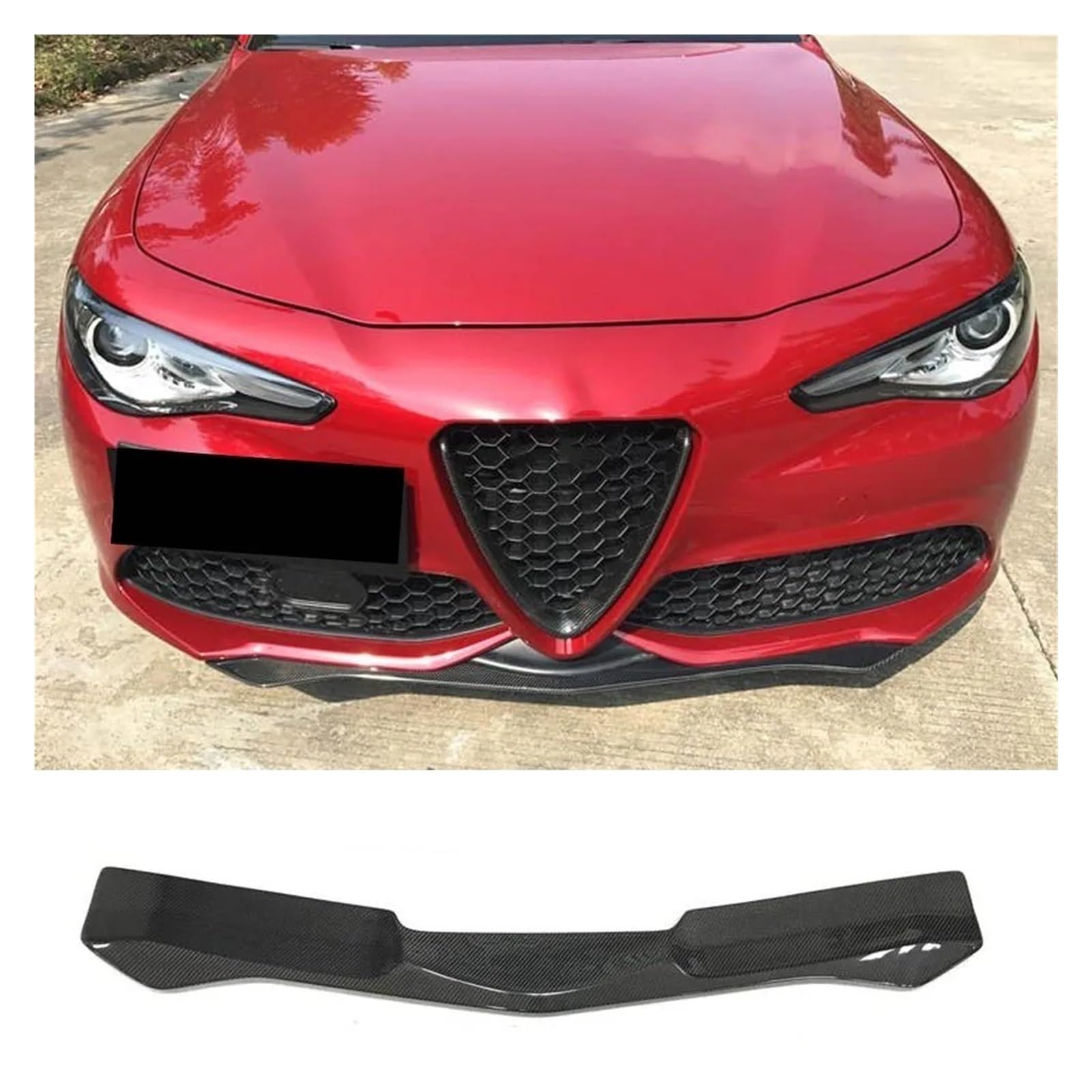 DDGHAE Auto-Frontstoßstange, kompatibel for Alfa Romeo Giulia Base Sedan/Sport 4-Türer 2015 2016 2017 2018 2019 2020, Kohlefaser, Lippen-Kinn-Splitter, Schürze, Cupwings(For Sport) von DDGHAE