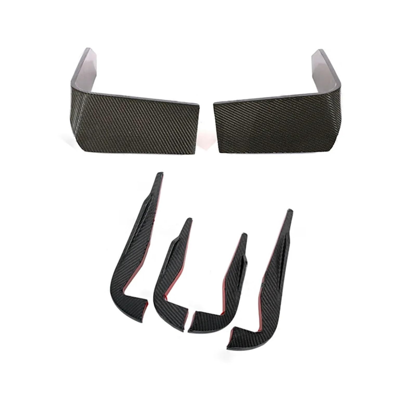 DDGHAE Auto-Frontstoßstange, kompatibel for Audi TTRS MK3 2016 2017 2018, Entlüftungslamellen, Entlüftungsöffnungen, Canards, Zierleisten, Kohlefaser-Splitter(4 PCS) von DDGHAE