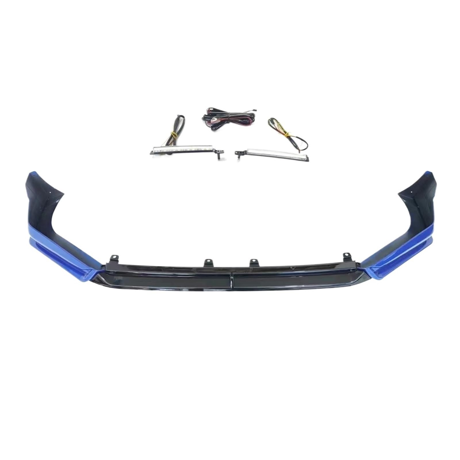 DDGHAE Auto-Frontstoßstange kompatibel for Civic 11. Generation 2021–2022, Spoiler-Verbreiterung, Splitter-Lippe, unterer Schutzstreifen mit Licht(Black-Blue) von DDGHAE