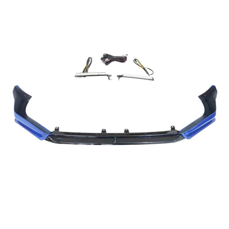 DDGHAE Auto-Frontstoßstange kompatibel for Civic 11. Generation 2021–2022, Spoiler-Verbreiterung, Splitter-Lippe, unterer Schutzstreifen mit Licht(Black-Blue) von DDGHAE