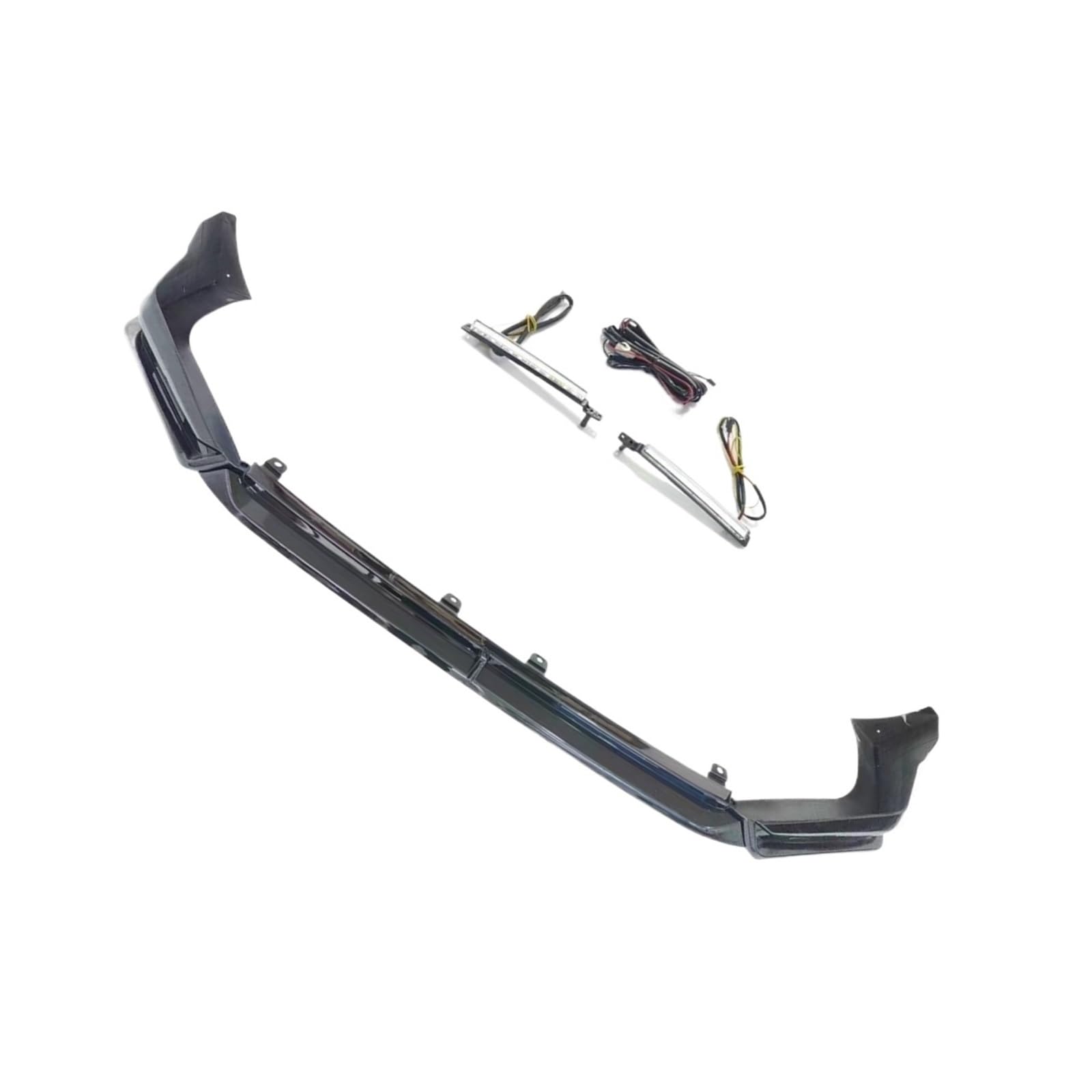 DDGHAE Auto-Frontstoßstange kompatibel for Civic 11. Generation 2021–2022, Spoiler-Verbreiterung, Splitter-Lippe, unterer Schutzstreifen mit Licht(Black-Gloss Black) von DDGHAE