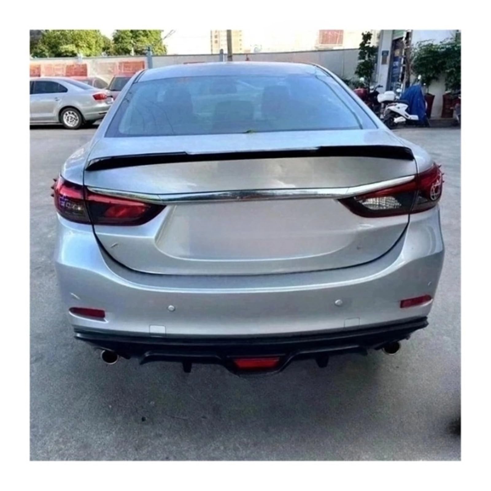 DDGHAE Auto Heckstoßstange Kompatibel for Mazda 6 Atenza Diffusor Lippe Spoiler Canard Schwarz/Schwarz Mit Splitter ABS Kunststoff Auto-Styling 2017 2017-2021(BLACK) von DDGHAE