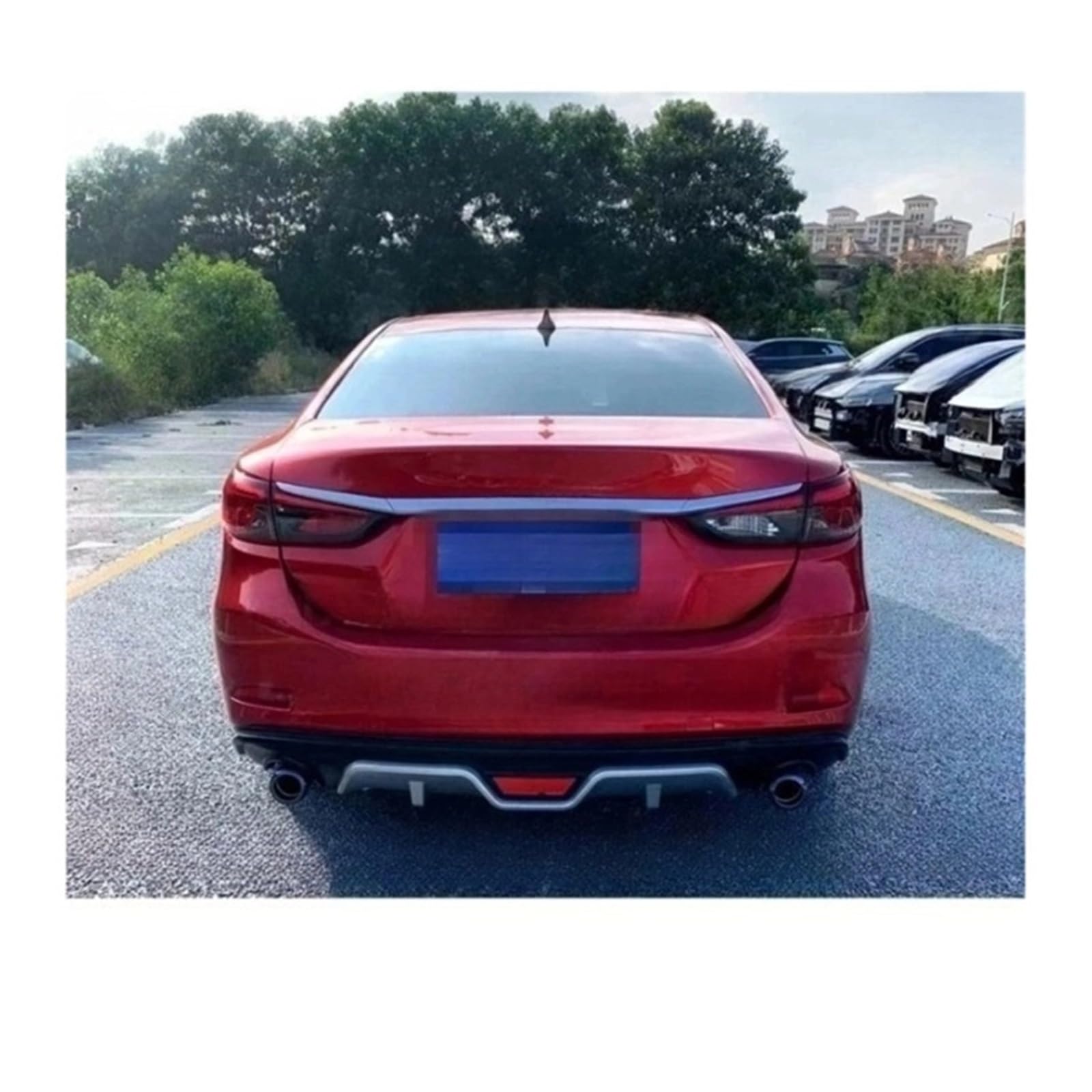 DDGHAE Auto Heckstoßstange Kompatibel for Mazda 6 Atenza Diffusor Lippe Spoiler Canard Schwarz/Schwarz Mit Splitter ABS Kunststoff Auto-Styling 2017 2017-2021(Sliver) von DDGHAE
