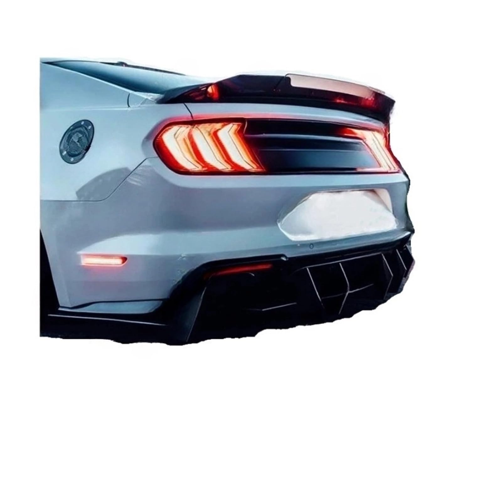 DDGHAE Auto-Heckstoßstange Kompatibel for Mustang Body Kit Deflektor 2018-2021, Diffusor Lip Spoiler Hinten Seite Splitter Schürze Klappen(Only for EB) von DDGHAE
