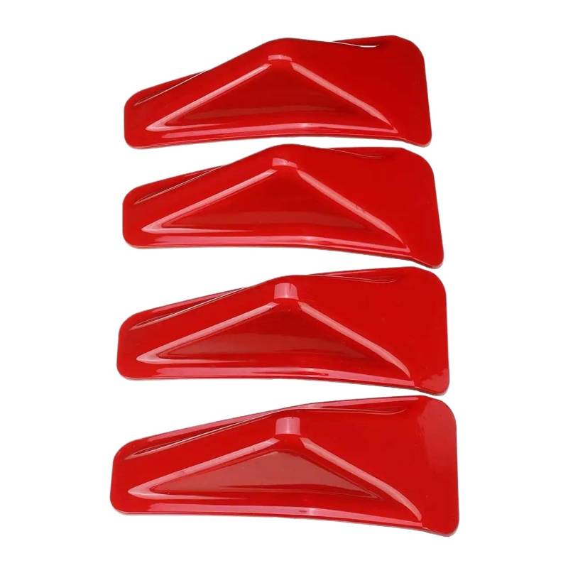 DDGHAE Auto-Heckstoßstange Kompatibel for Subaru STI/WRX 2015-2021 Heckspoiler, Rot/Kohlefaser-Optik 4x Lippendiffusor Haifischflossen-Abdeckungsverkleidung(Red) von DDGHAE