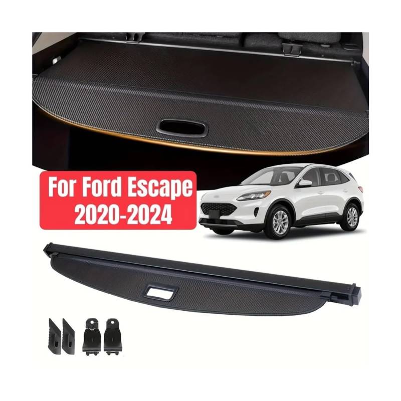 DDGHAE Auto-Laderaumabdeckung, einziehbar, kompatibel mit Ford Escape 2020 2021 2022 2023 2024, Sonnenschutz, Vorhang, Trennwand, Sichtschutz, Sicherheitszubehör von DDGHAE