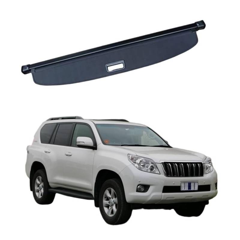 DDGHAE Auto-Laderaumabdeckung, einziehbar, kompatibel mit Toyota Prado 2013, Sonnenschutz, Vorhang, Trennwand, Sichtschutz, Sicherheitszubehör von DDGHAE