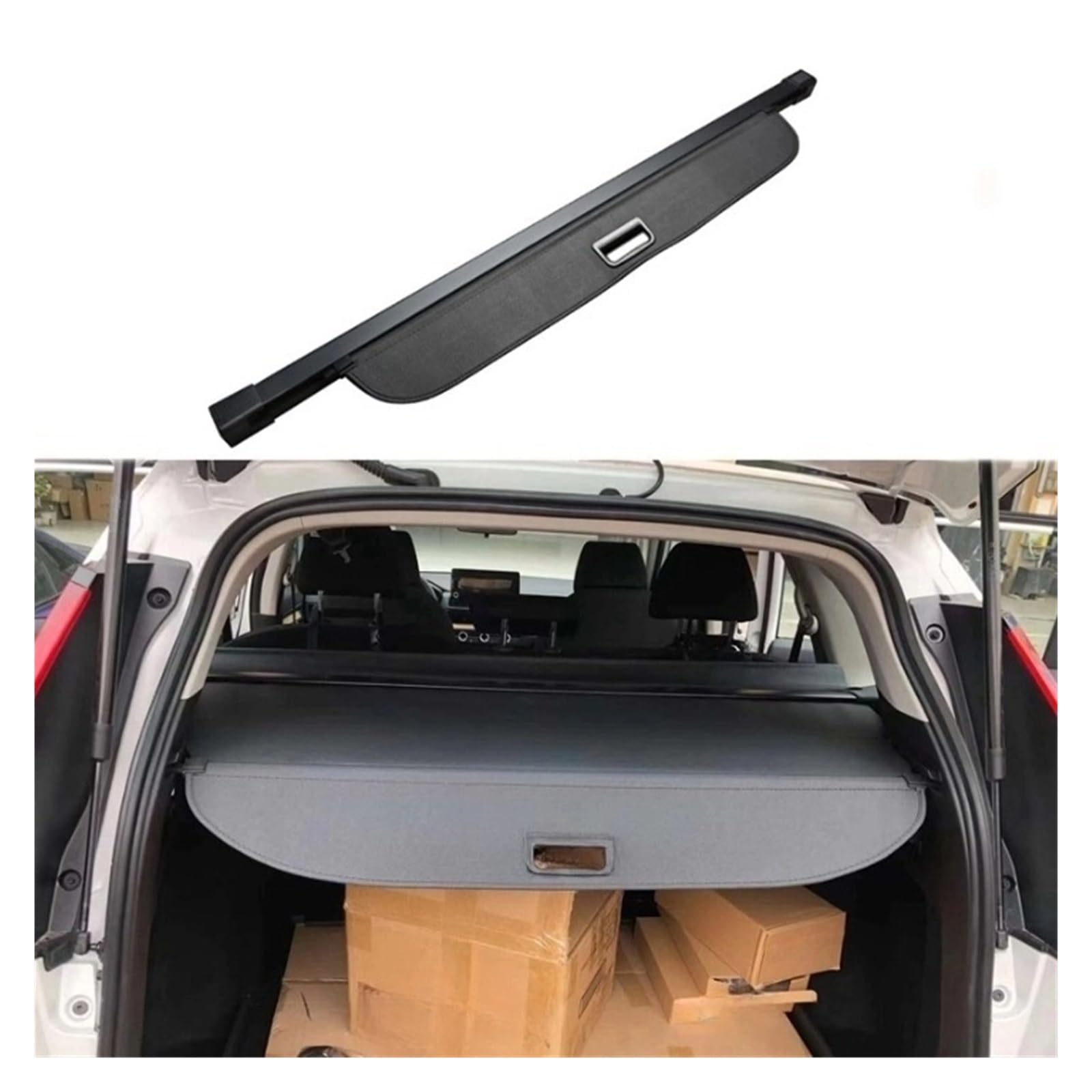 DDGHAE Einziehbare Laderaumabdeckung, kompatibel mit CR-V CRV C RV 2023, Laderaumabdeckung, Sichtschutz for den Kofferraum, Sicherheitsschild (Schwarz, Beige), Autozubehör(Beige) von DDGHAE
