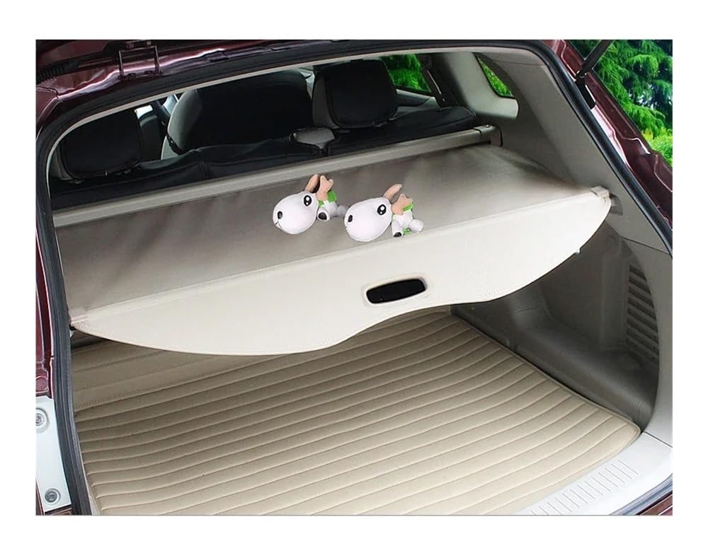 DDGHAE Einziehbare Laderaumabdeckung for das Auto, kompatibel mit Ford Escape Kuga 2013 2014 2015 2016 2017 2018 2019, Sonnenschutz, Vorhang, Trennwand, Sichtschutz, Sicherheitszubehör(Beige1) von DDGHAE