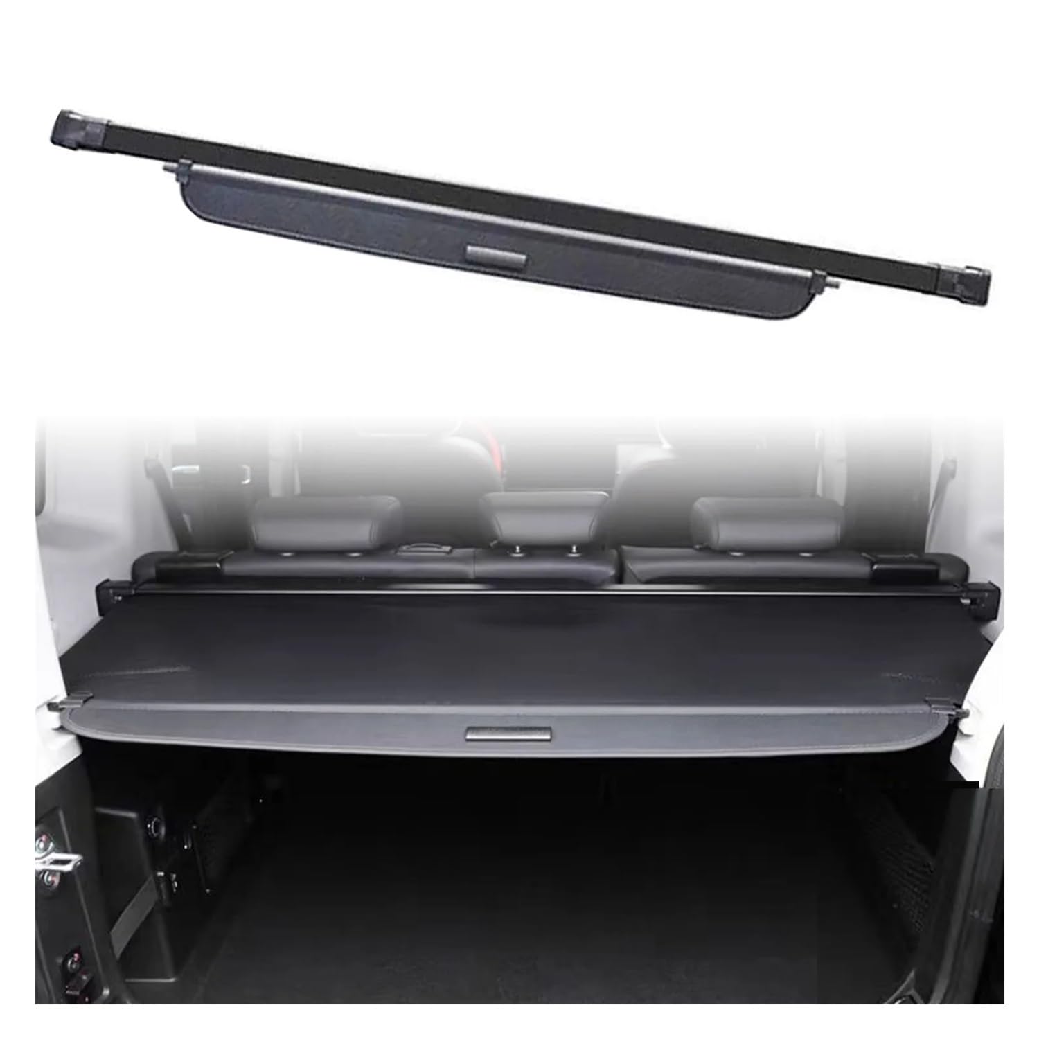 DDGHAE Einziehbare Laderaumabdeckung for das Auto, kompatibel mit Jetour Traveller T2 2023 2024 2025, Sonnenschutzvorhang, Trennwand, Sichtschutz, Sicherheitszubehör(Black) von DDGHAE