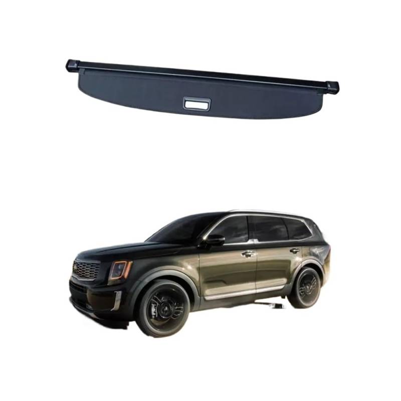DDGHAE Einziehbare Laderaumabdeckung for das Auto, kompatibel mit KIA Telluride 2020. Sicherheitsschild, Gepäckvorhang for das Heck, einziehbare Trennwand, Sichtschutz, Autozubehör von DDGHAE