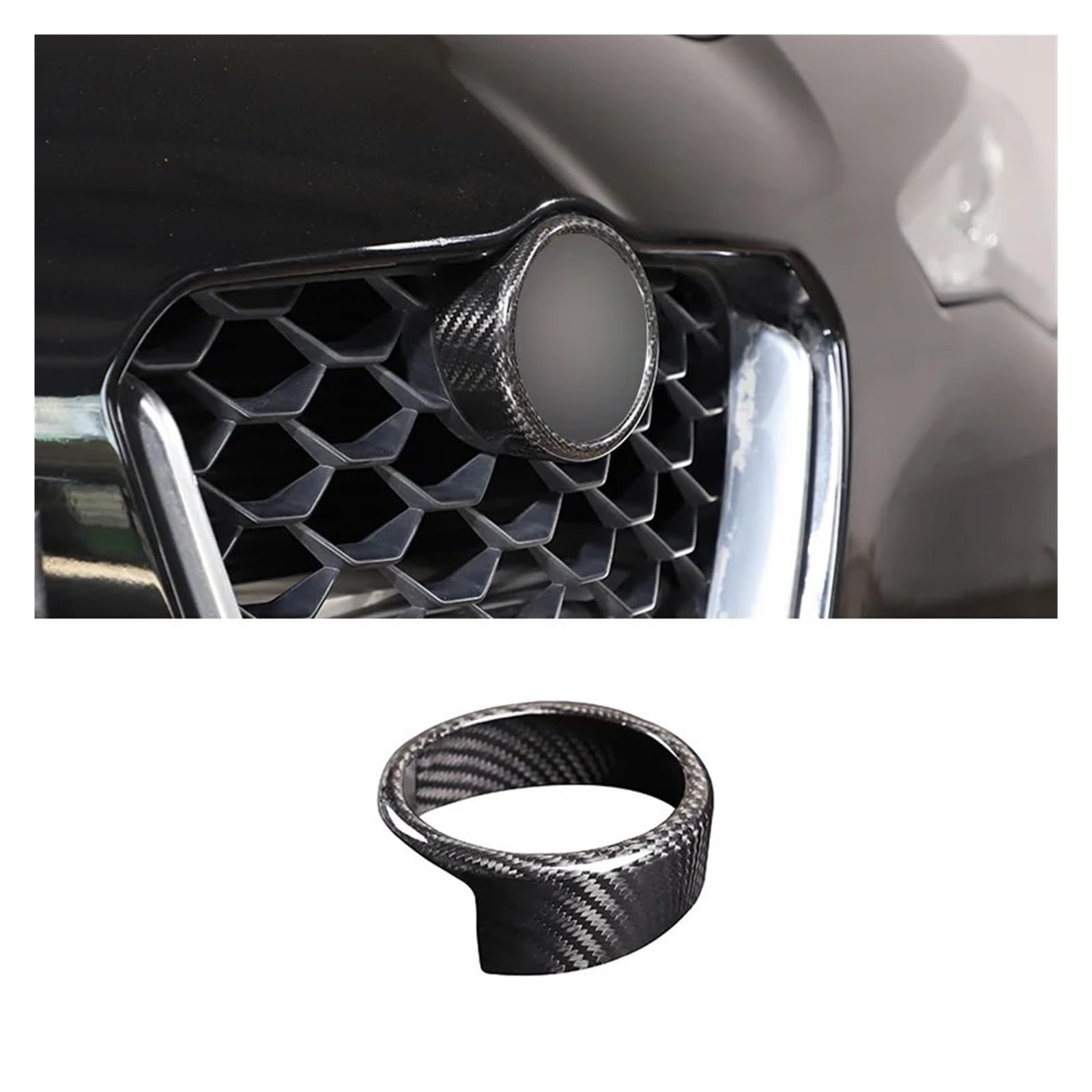 DDGHAE Ersatz for die vordere Stoßstange, kompatibel mit Alfa Romeo Giulia 2017 2018 2019 2020, Außenrahmen aus echtem Carbon, Mittelnetz, Logo, Kreis, Schutzhülle, Autozubehör DDGHAE Ersatz for die vordere Stoßstange, kompatibel mit Alfa Romeo Giulia 2017 2018 2019 2020, Außenrahmen aus echtem Carbon, Mittelnetz, Logo, Kreis, Schutzhülle, Autozubehör von DDGHAE