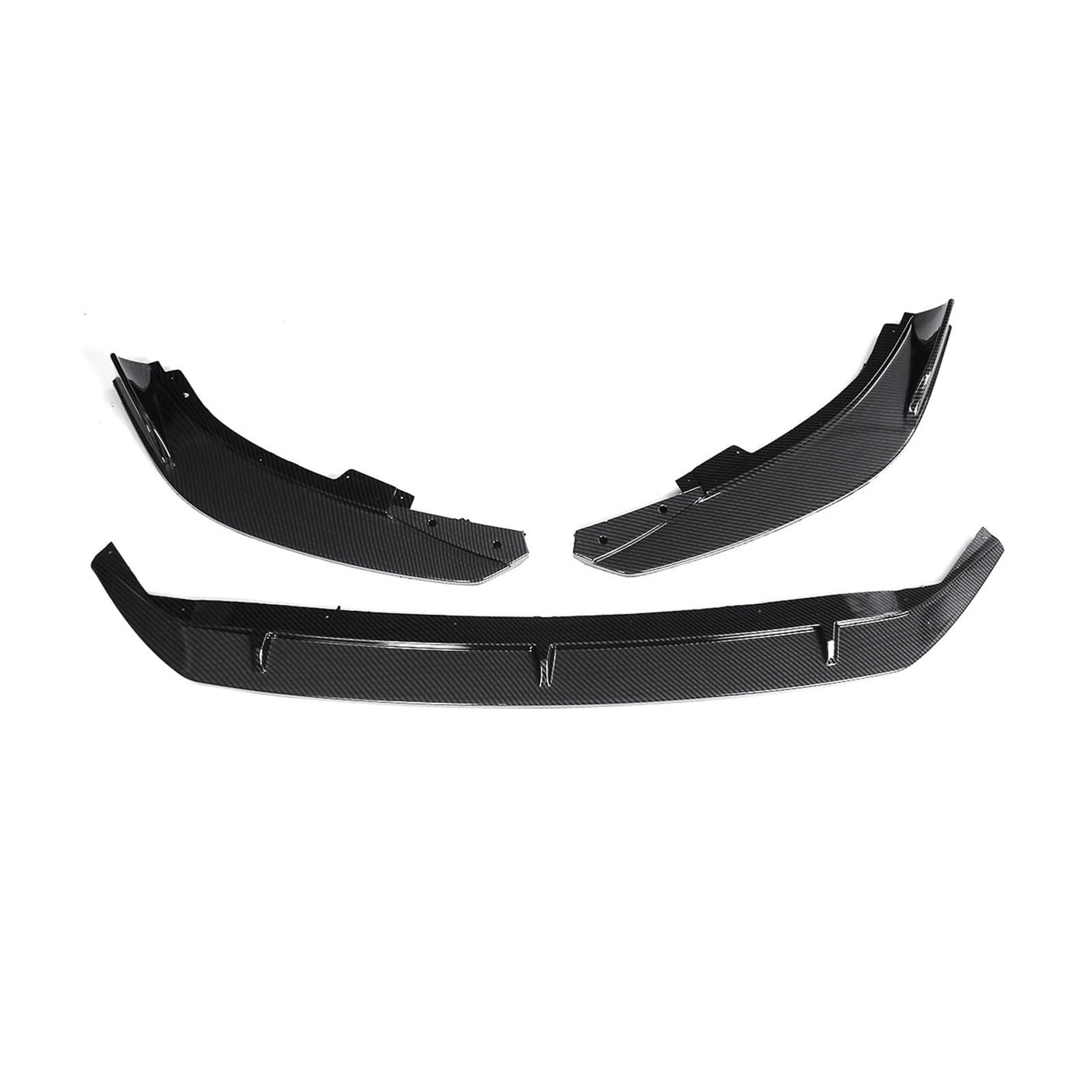 DDGHAE Frontstoßstange Kompatibel for Focus ST 2019 2020 2021 Autozubehör, 3-teiliger Lippenspoiler Seitensplitter Deflektor Body Kit Schutz Mit Stützstange(Carbon Fiber Look) von DDGHAE