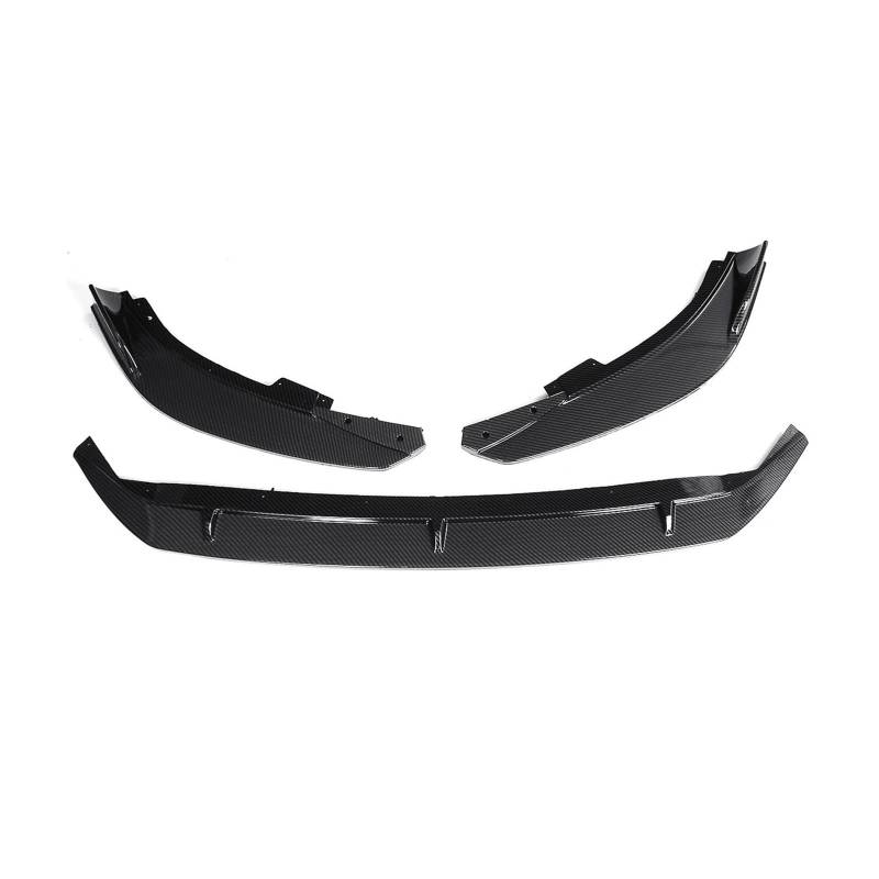 DDGHAE Frontstoßstange Kompatibel for Focus ST 2019 2020 2021 Autozubehör, 3-teiliger Lippenspoiler Seitensplitter Deflektor Body Kit Schutz Mit Stützstange(Carbon Fiber Look) von DDGHAE