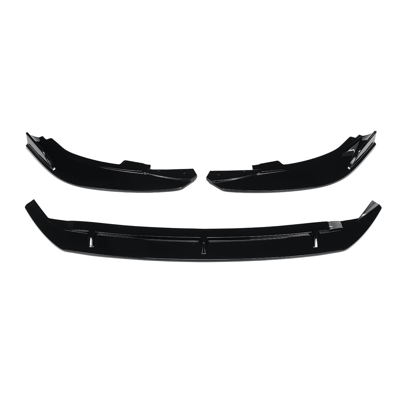 DDGHAE Frontstoßstange Kompatibel for Focus ST 2019 2020 2021 Autozubehör, 3-teiliger Lippenspoiler Seitensplitter Deflektor Body Kit Schutz Mit Stützstange(Glossy Black) von DDGHAE