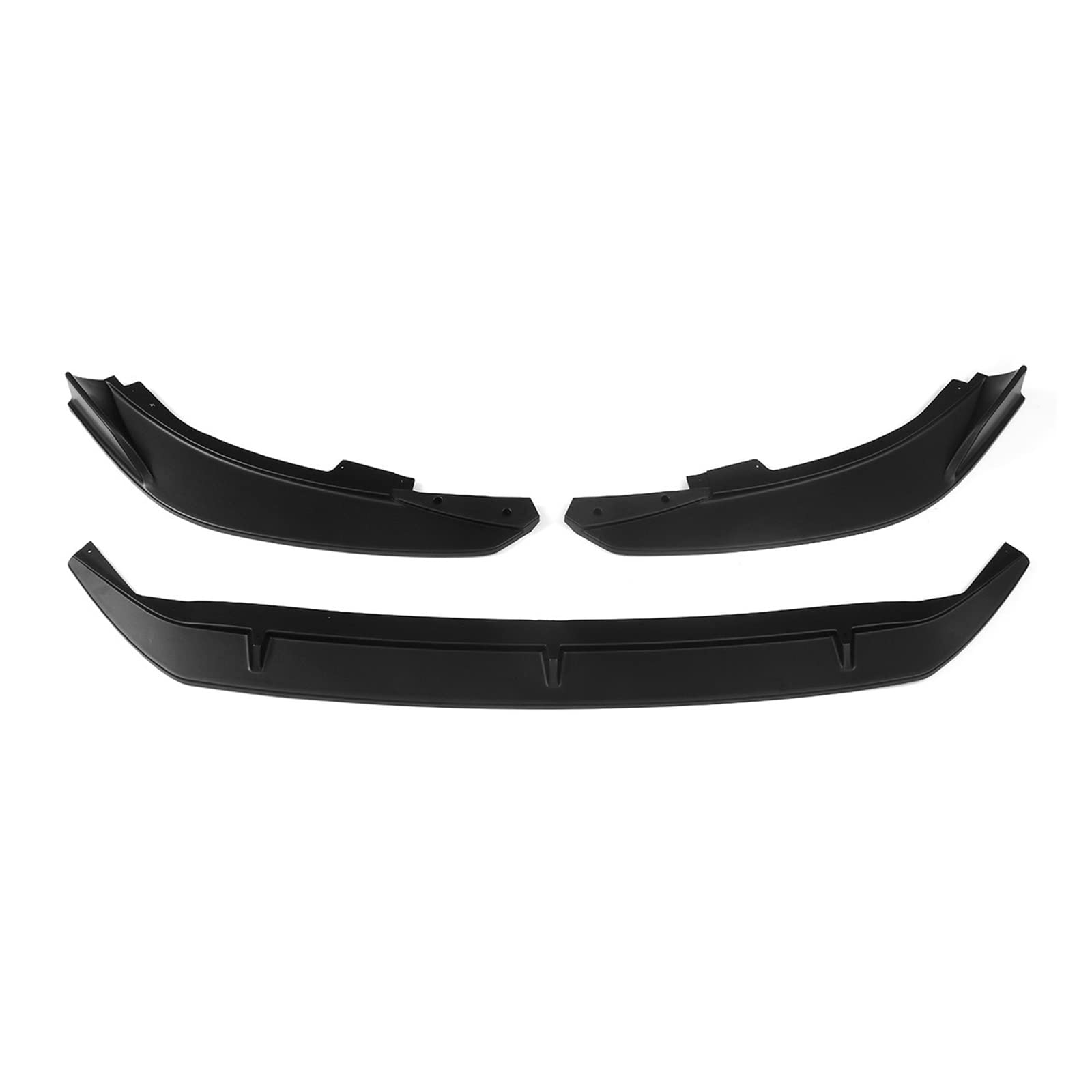 DDGHAE Frontstoßstange Kompatibel for Focus ST 2019 2020 2021 Autozubehör, 3-teiliger Lippenspoiler Seitensplitter Deflektor Body Kit Schutz Mit Stützstange(Matte Black) von DDGHAE