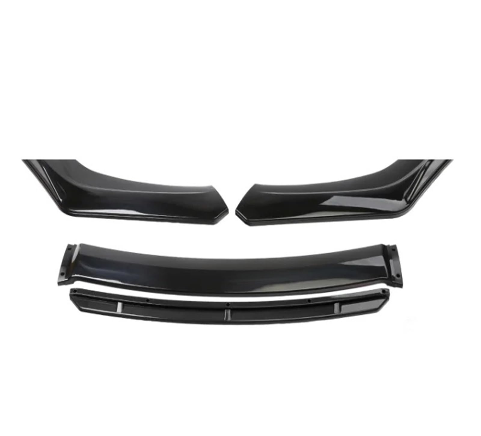 DDGHAE Frontstoßstange Kompatibel for VW POLO MK6 2015-2021 Lip Side Splitter Diffusor Body Kit Spoiler Guards(Black) von DDGHAE