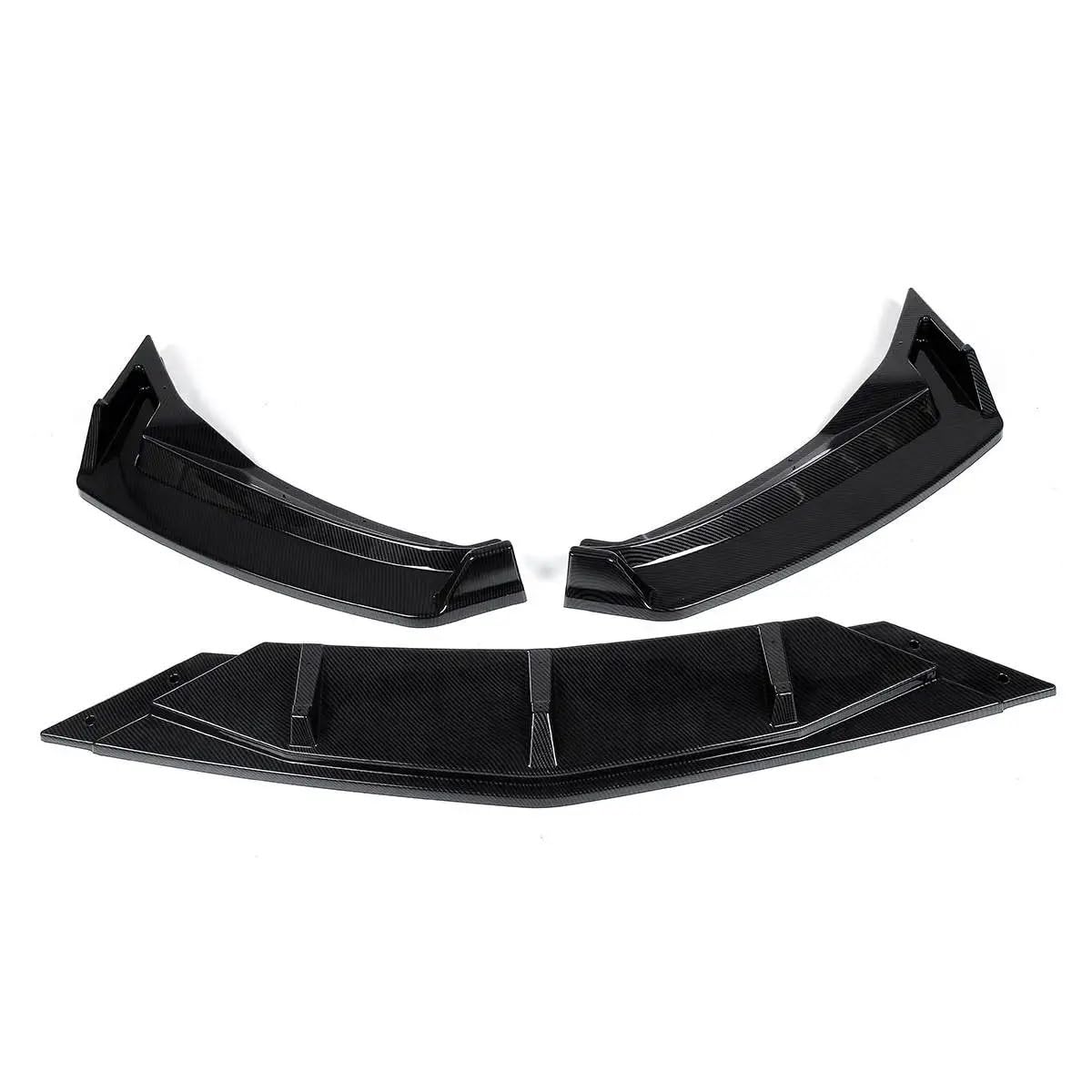 DDGHAE Frontstoßstange Kompatibel for VW Passat B8 2017-2019 Autozubehör, 3-teiliges schwarzes Lip-Unterkörper-Kit Spoiler-Splitter-Schutz(Carbon Fiber Look) von DDGHAE