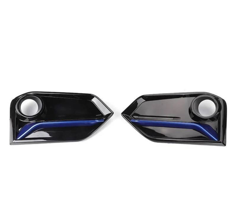 DDGHAE Frontstoßstange kompatibel for Civic FK7 Schrägheck 2021, dekorativer Kühlergrill, Nebelscheinwerfer(Black and blue) von DDGHAE