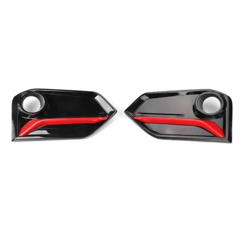 DDGHAE Frontstoßstange kompatibel for Civic FK7 Schrägheck 2021, dekorativer Kühlergrill, Nebelscheinwerfer(Black red) von DDGHAE