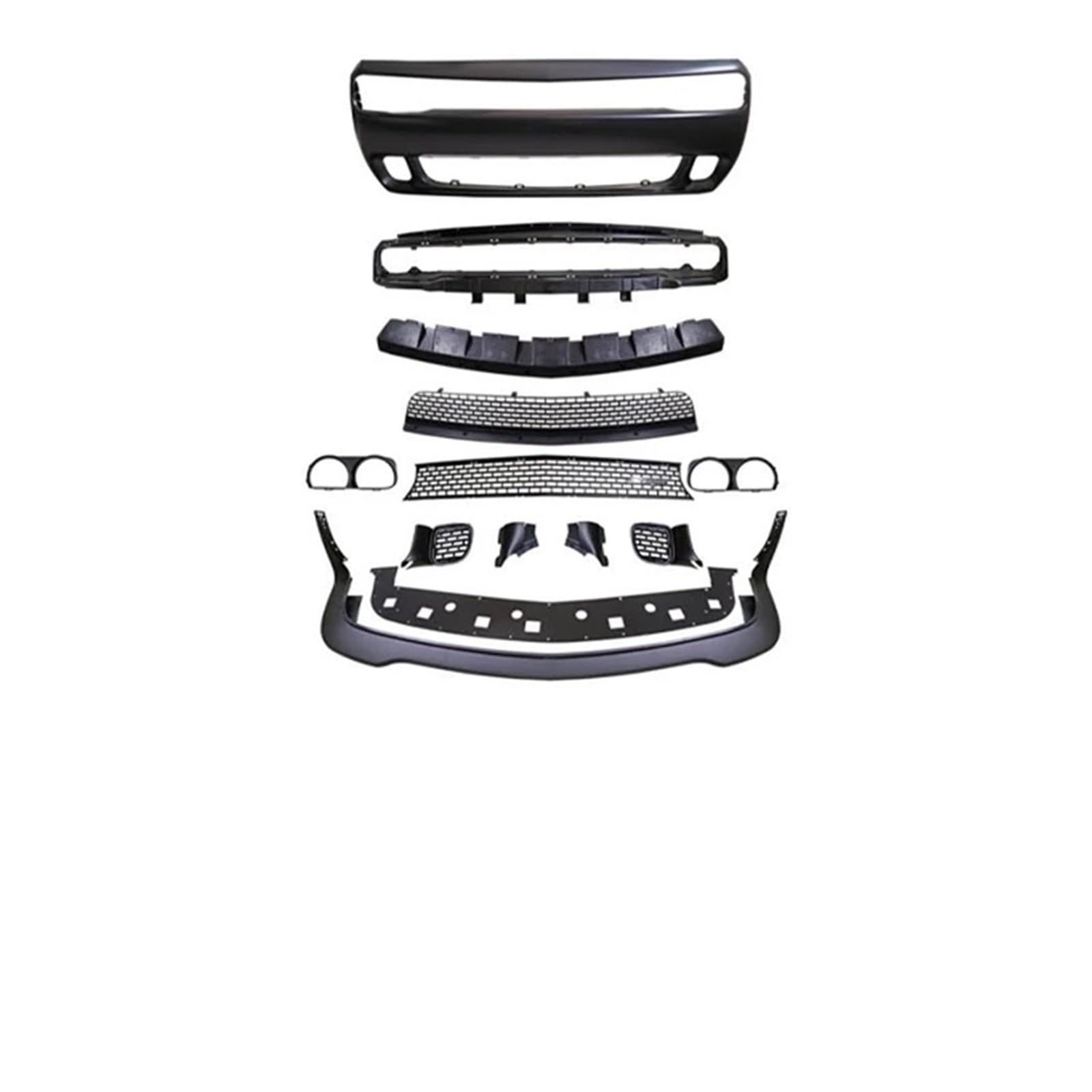DDGHAE Frontstoßstange kompatibel for Dodge Challenger Upgrade Modifikation Hellcat Lip Large Surround Kit(Full set customizati) von DDGHAE