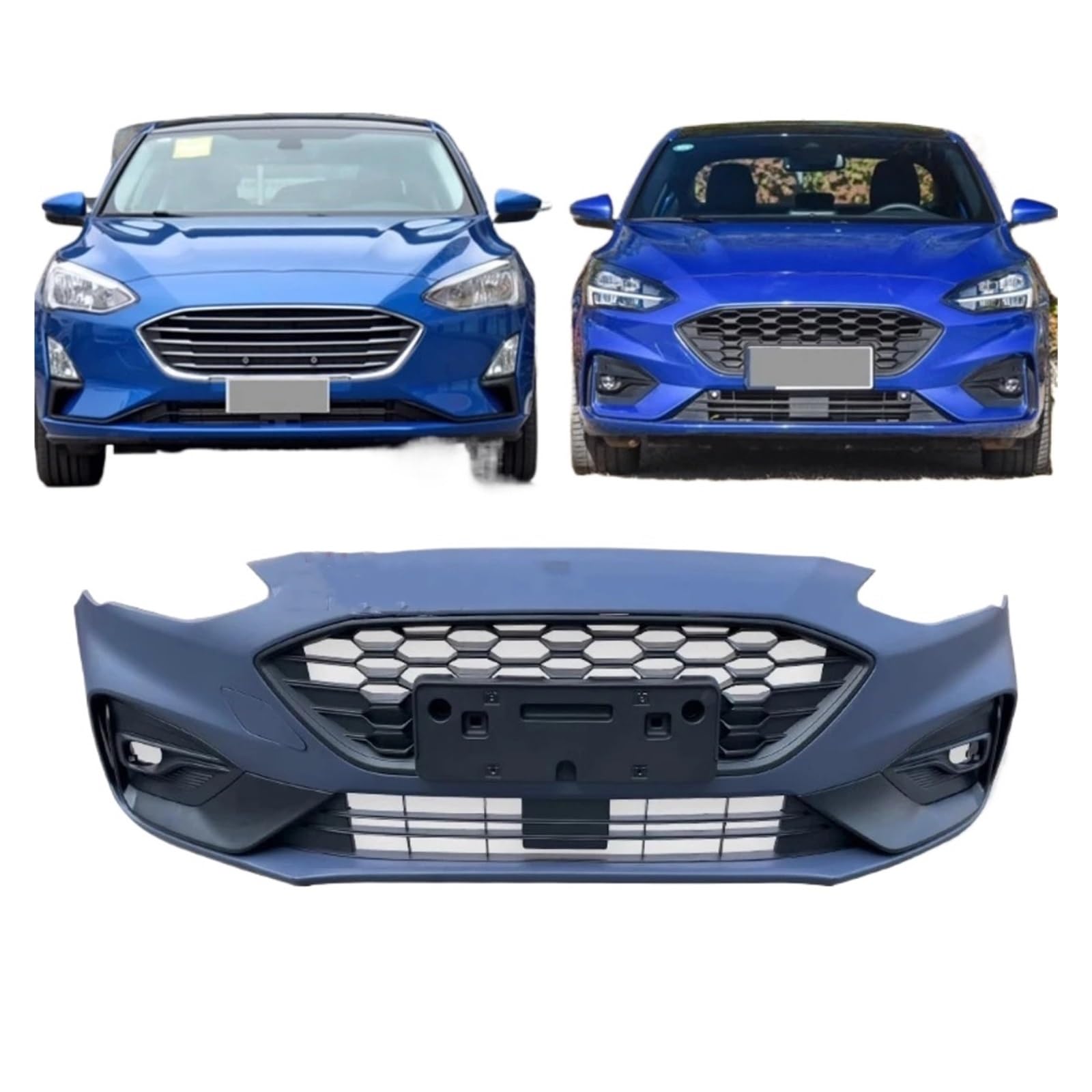 DDGHAE Frontstoßstange kompatibel for Focus 2019 2020 2021 Upgrade ST ST-Line Style Body Kit Grillmaske Autozubehör(1) von DDGHAE