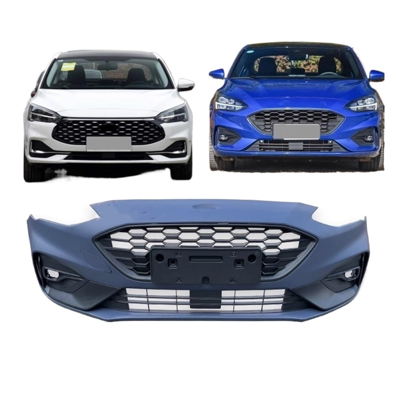 DDGHAE Frontstoßstange kompatibel for Focus 2019 2020 2021 Upgrade ST ST-Line Style Body Kit Grillmaske Autozubehör(4) von DDGHAE