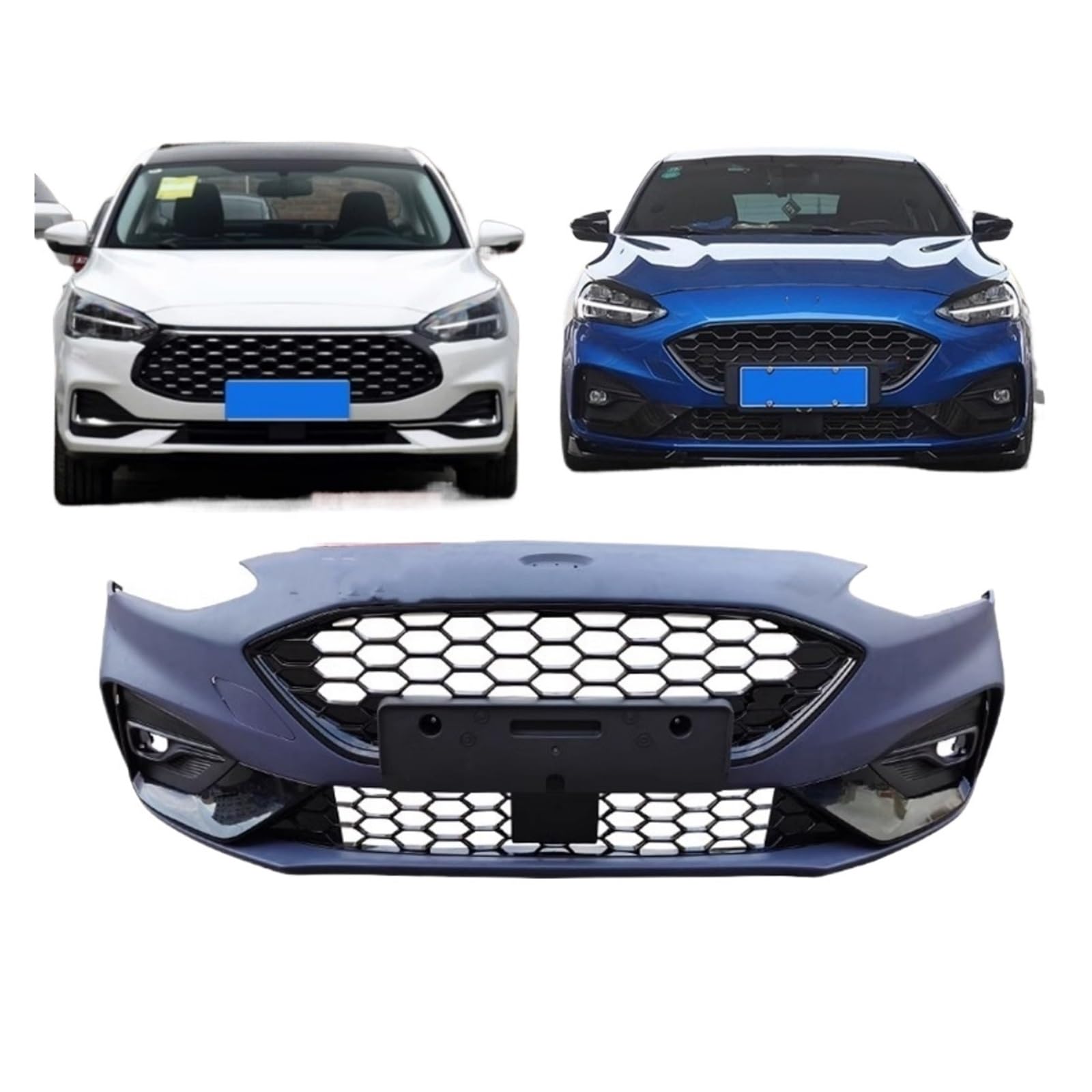DDGHAE Frontstoßstange kompatibel for Focus 2019 2020 2021 Upgrade ST ST-Line Style Body Kit Grillmaske Autozubehör(5) von DDGHAE