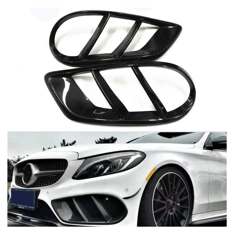DDGHAE Frontstoßstange kompatibel for Mercedes Benz W205 C-Klasse C200 C300 C43 2015 2016 2017 2018 Sport 4-Türer Lüftungsgitter Zierleiste Nebelscheinwerfer Ansauglampenrahmen von DDGHAE