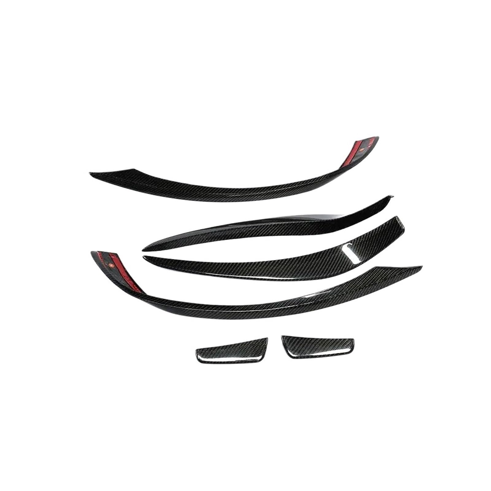 DDGHAE Frontstoßstange kompatibel for Mercedes W176 A250 A45 AMG Flossen Spoiler Canard Lip Splitter, Autorennen FRP/Carbon Fiber Canards(Carbon Fiber Black) von DDGHAE