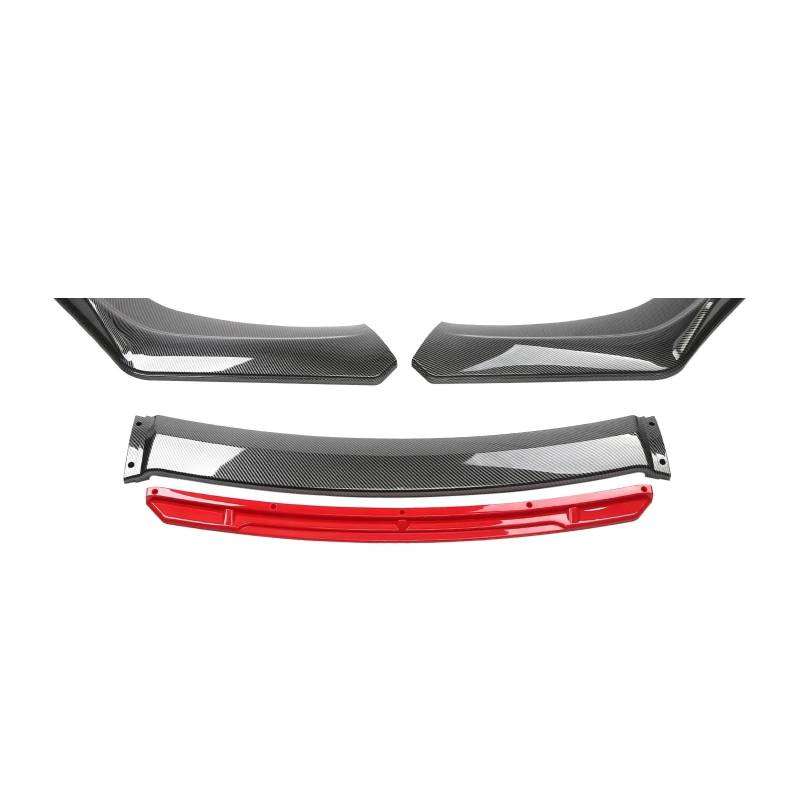 DDGHAE Frontstoßstange kompatibel for VW Jetta MK6 MK7 Schwarz Rot Carbon Look Autozubehör, Lip Side Splitter Spoiler Guards Universal(Carbon Look) von DDGHAE
