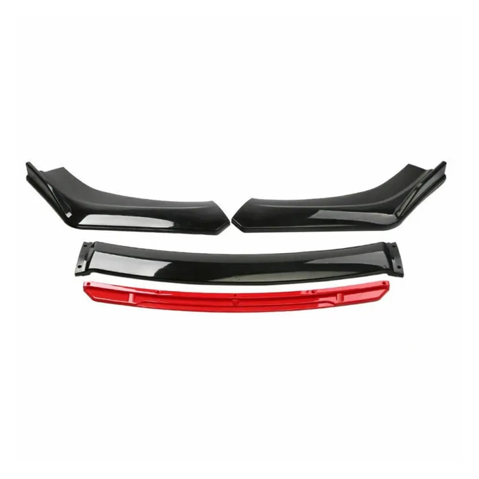 DDGHAE Frontstoßstange kompatibel for VW Jetta MK6 MK7 Schwarz Rot Carbon Look Autozubehör, Lip Side Splitter Spoiler Guards Universal(Glossy Black) von DDGHAE