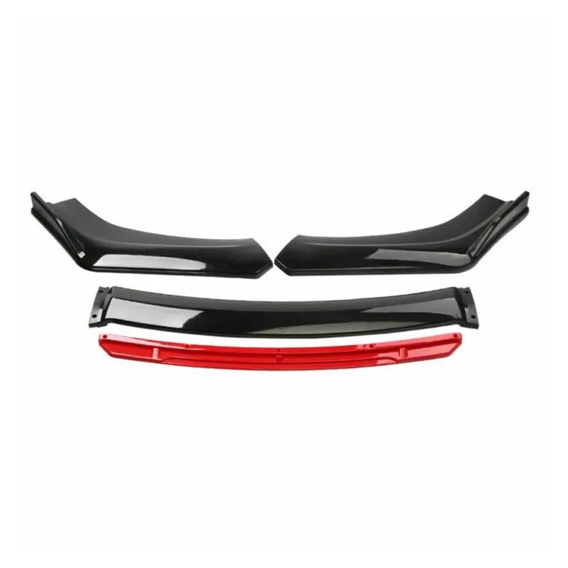 DDGHAE Frontstoßstange kompatibel for VW Jetta MK6 MK7 Schwarz Rot Carbon Look Autozubehör, Lip Side Splitter Spoiler Guards Universal(Glossy Black) von DDGHAE